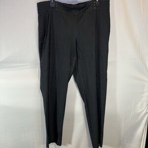 JM Collection Women's 18W Black Straight Leg Pants Elastic Waist Slacks Pull On